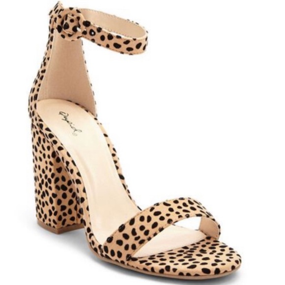 Qupid Shoes - Qupid Cheetah Block Heels